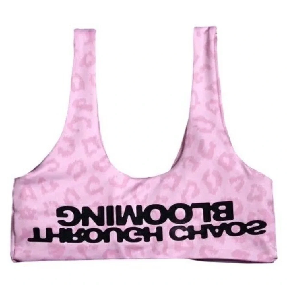 Civil Regime Baby Pink Cheetah Twist Bra Size Medium